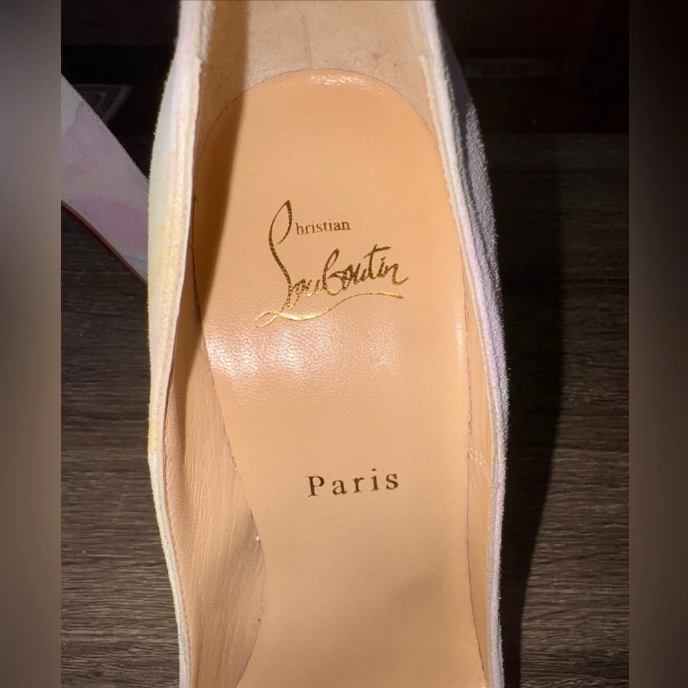 Aquarelle Kate Suede 120 Heels By Christian Louboutin. Size 38.5 Worn Once - Picture 7 of 9